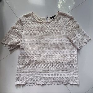 RW&CO Cream Lace Blouse
